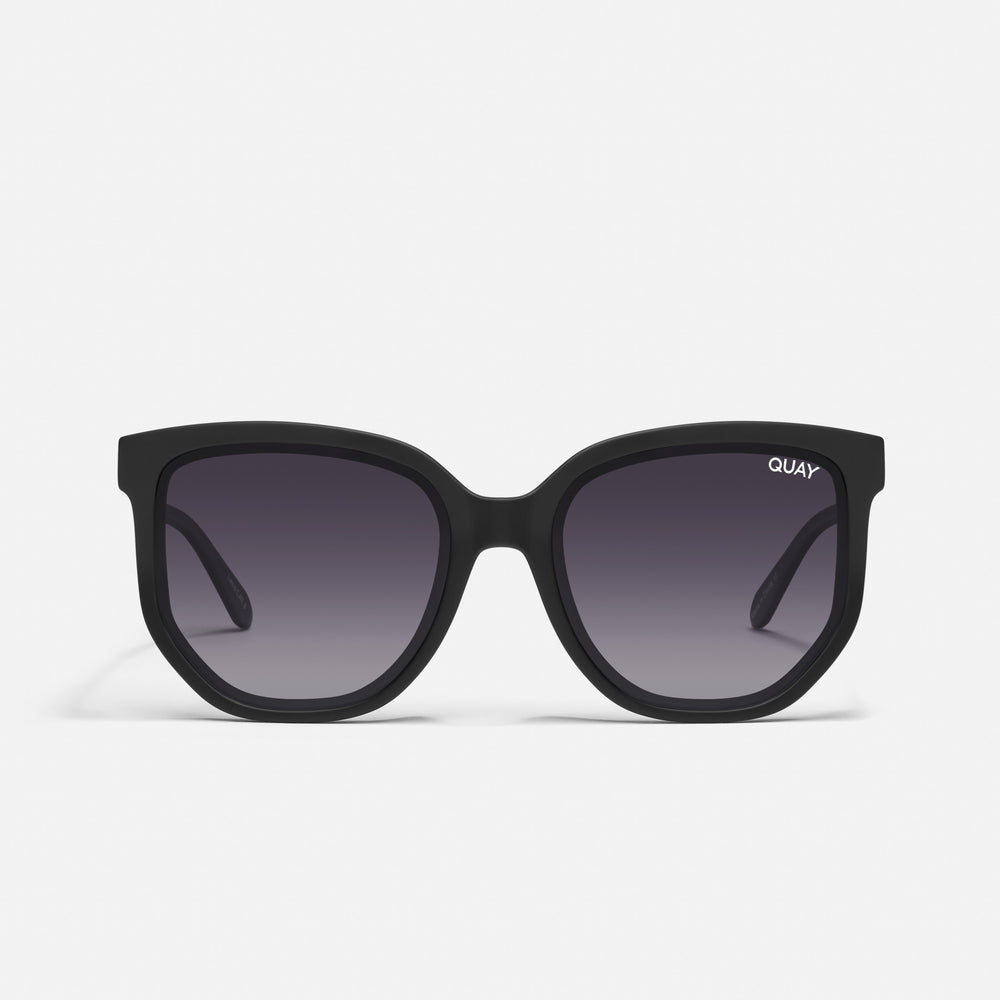RUN Oversized Black Sunglasses | Quay