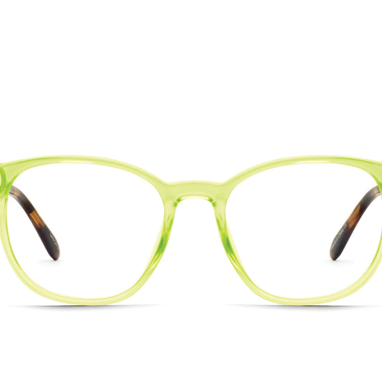 NEON YELLOW TORTOISE TEMPLE/CLEAR RX