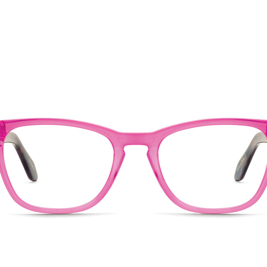 NEON PINK TORTOISE TEMPLE/CLEAR RX